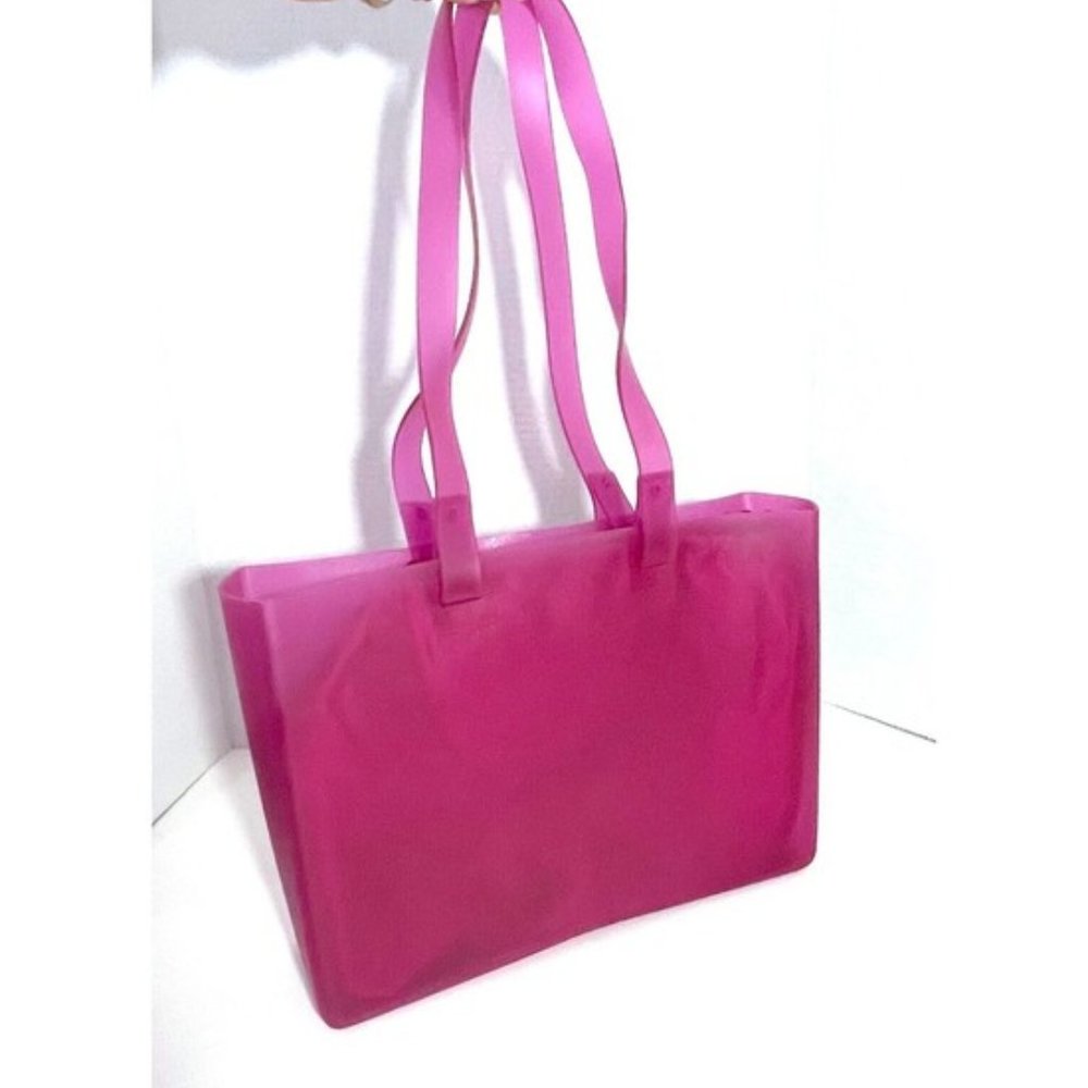 Pink Jelly Retro Semi-Transparent Tote Bag Lined with Silky Bag